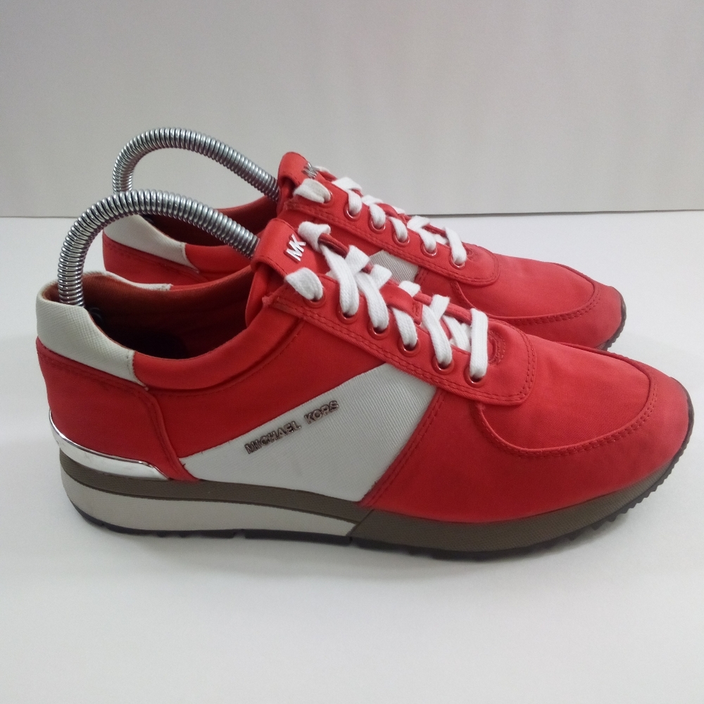 Michael Kors Red and White Women's Sneakers